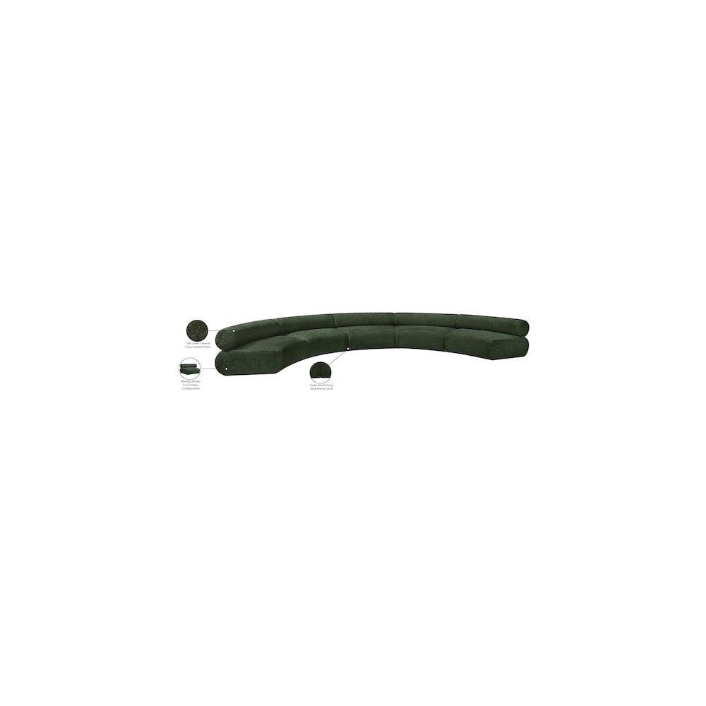 Bale Green Chenille Fabric Modular Sofa. Picture 12