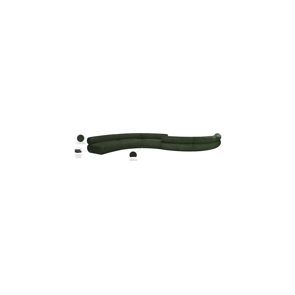 Bale Green Chenille Fabric Modular Sofa. Picture 12