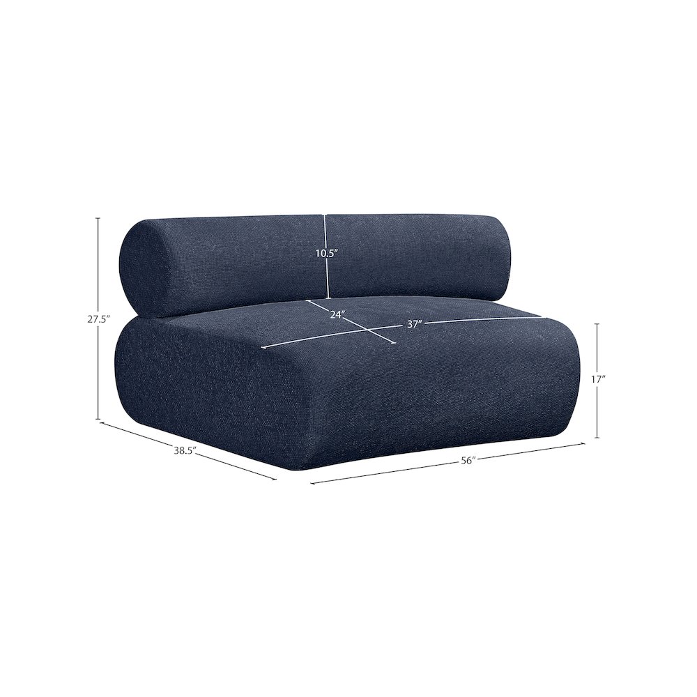 Bale Navy Chenille Fabric Modular Chair. Picture 2