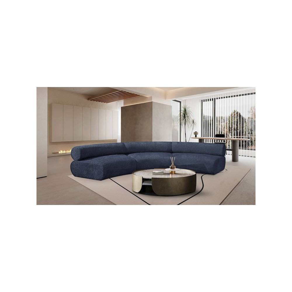 Bale Navy Chenille Fabric Modular Sofa. Picture 2