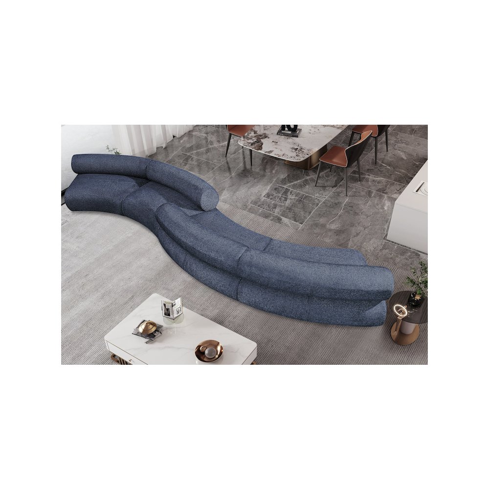 Bale Navy Chenille Fabric Modular Sofa. Picture 2