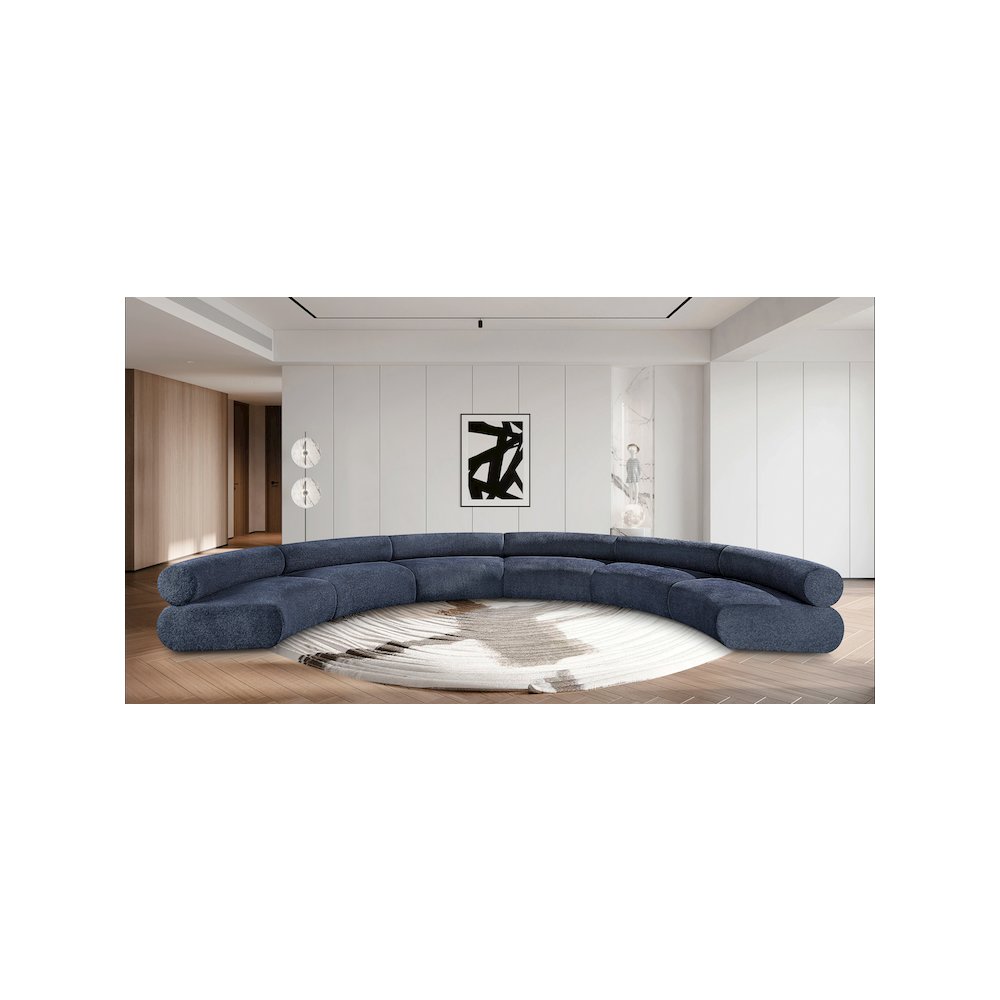 Bale Navy Chenille Fabric Modular Sofa. Picture 2