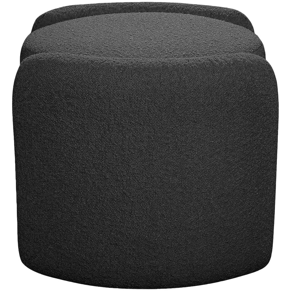 Horizon Black Boucle Fabric Ottoman. Picture 5