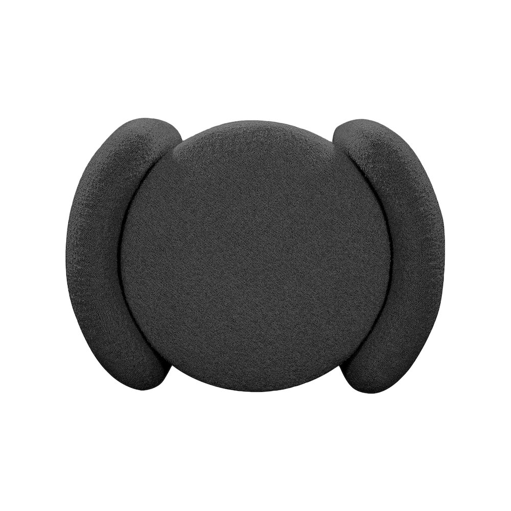 Horizon Black Boucle Fabric Ottoman. Picture 7