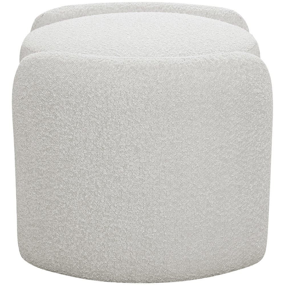 Horizon Cream Boucle Fabric Ottoman. Picture 5