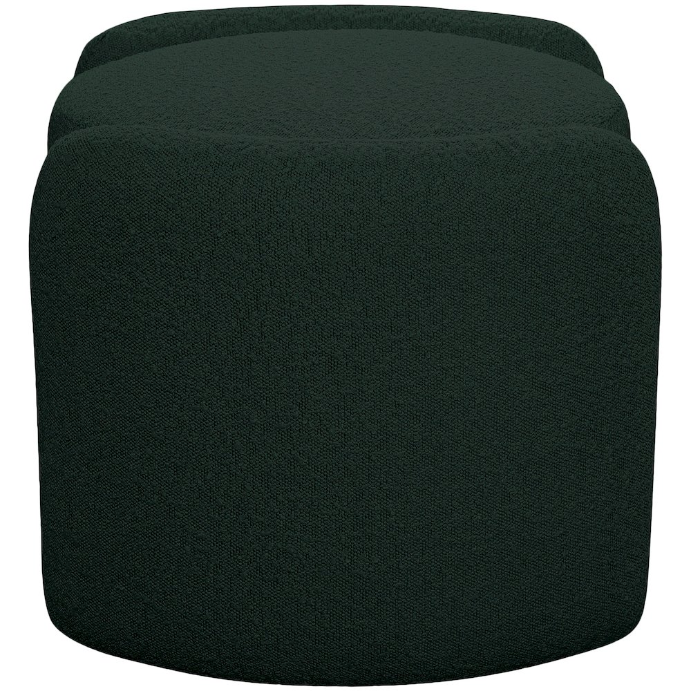 Horizon Green Boucle Fabric Ottoman. Picture 5