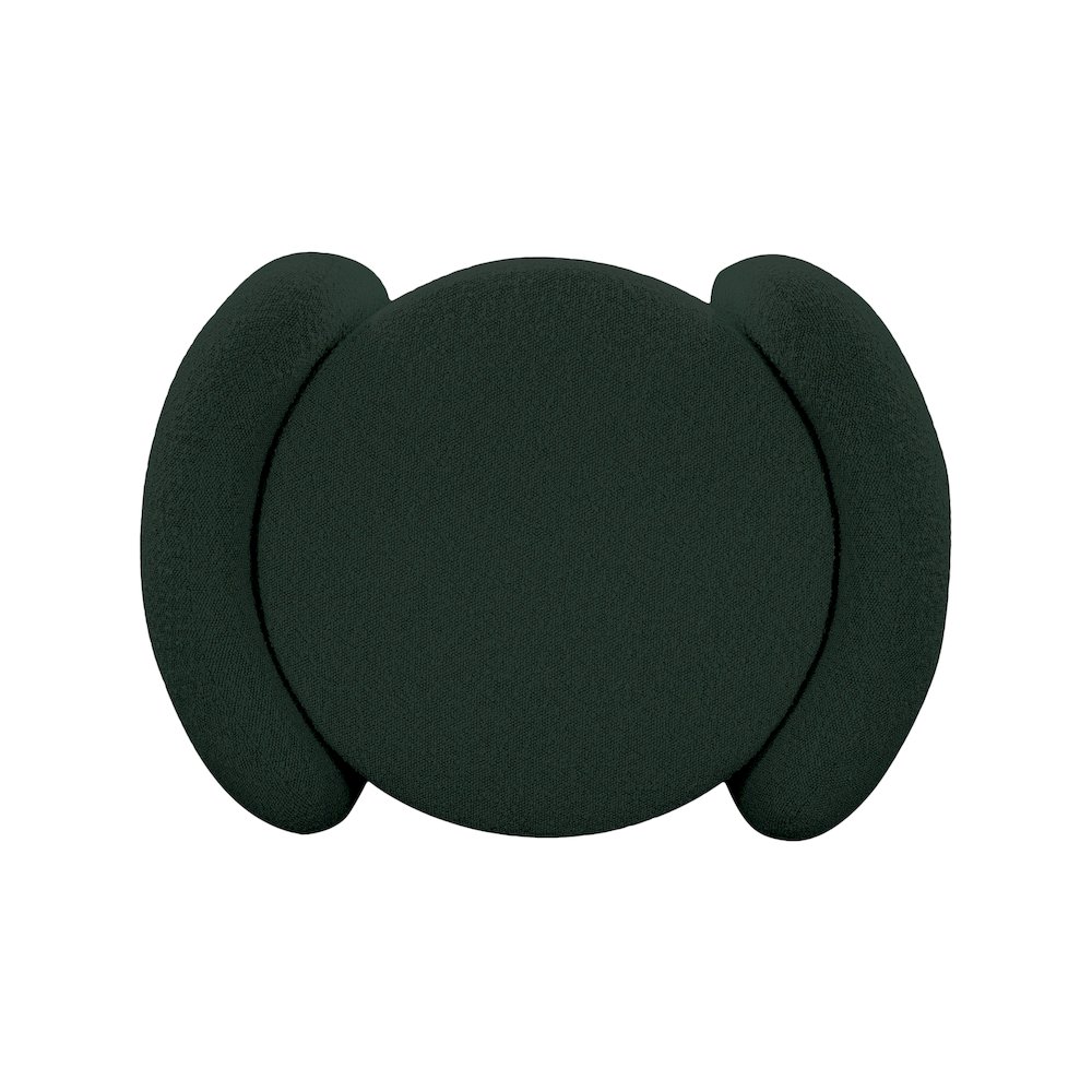Horizon Green Boucle Fabric Ottoman. Picture 7