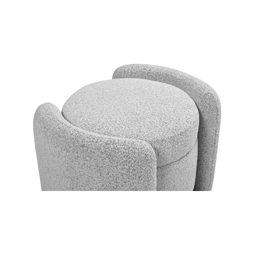 Horizon Grey Boucle Fabric Ottoman. Picture 8