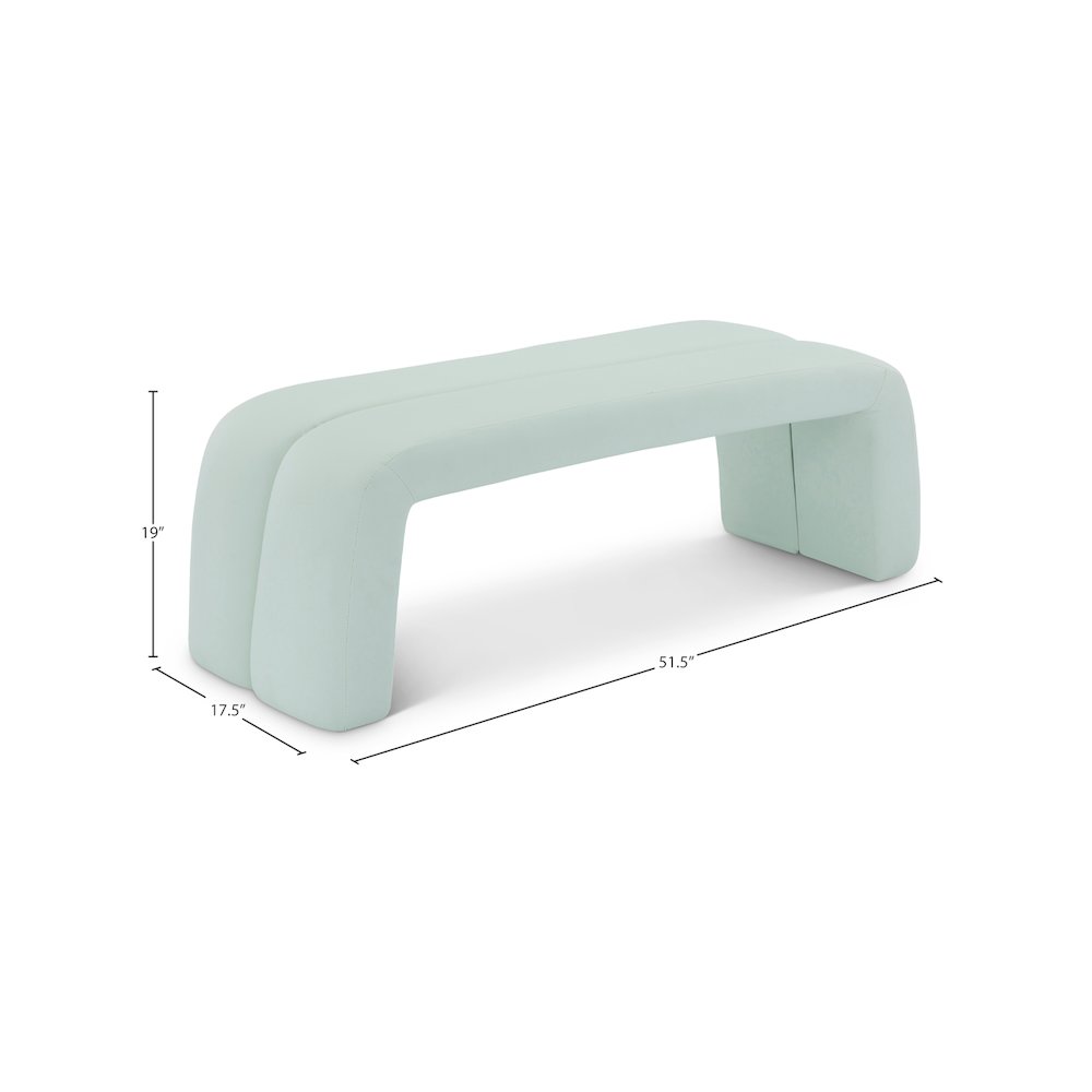 Arc Mint Vegan Leather Bench. Picture 5