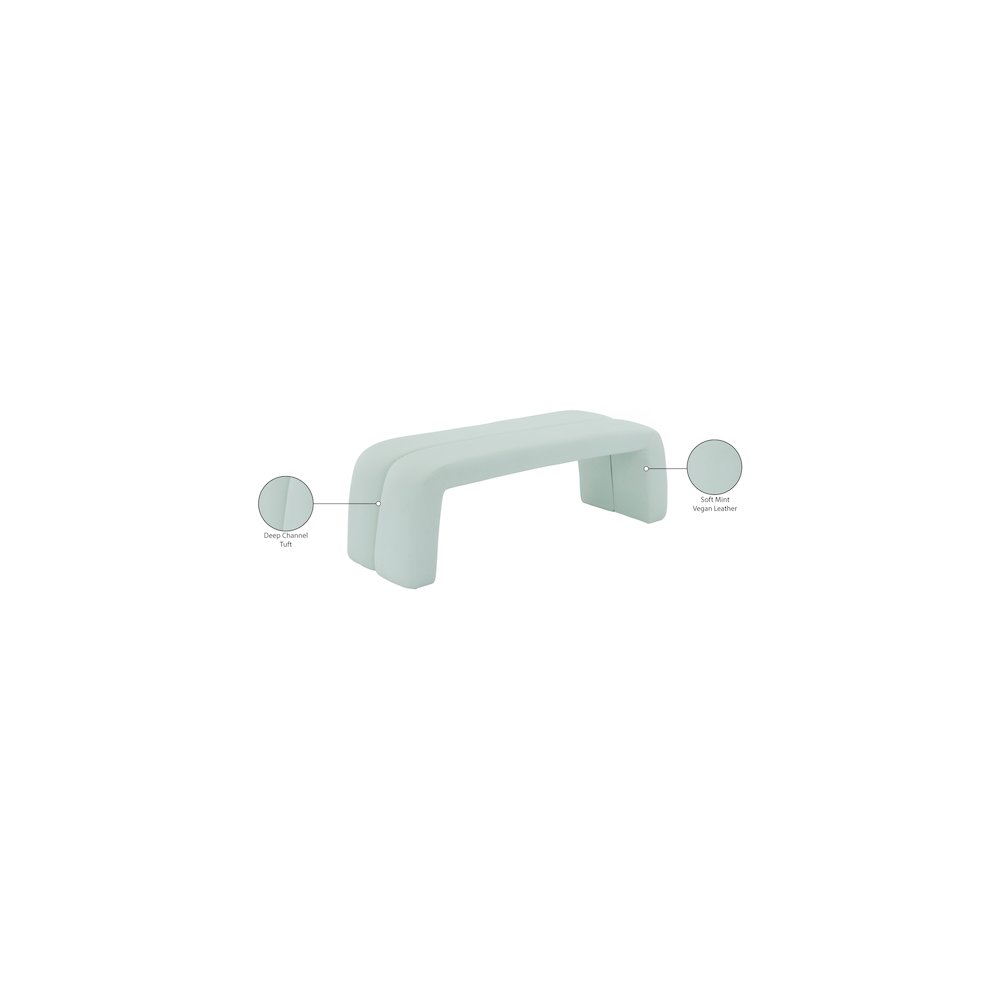 Arc Mint Vegan Leather Bench. Picture 6