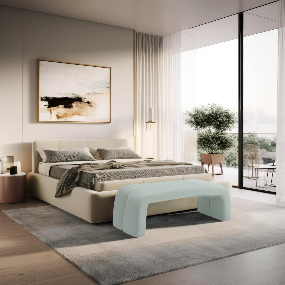 Arc Mint Vegan Leather Bench. Picture 2