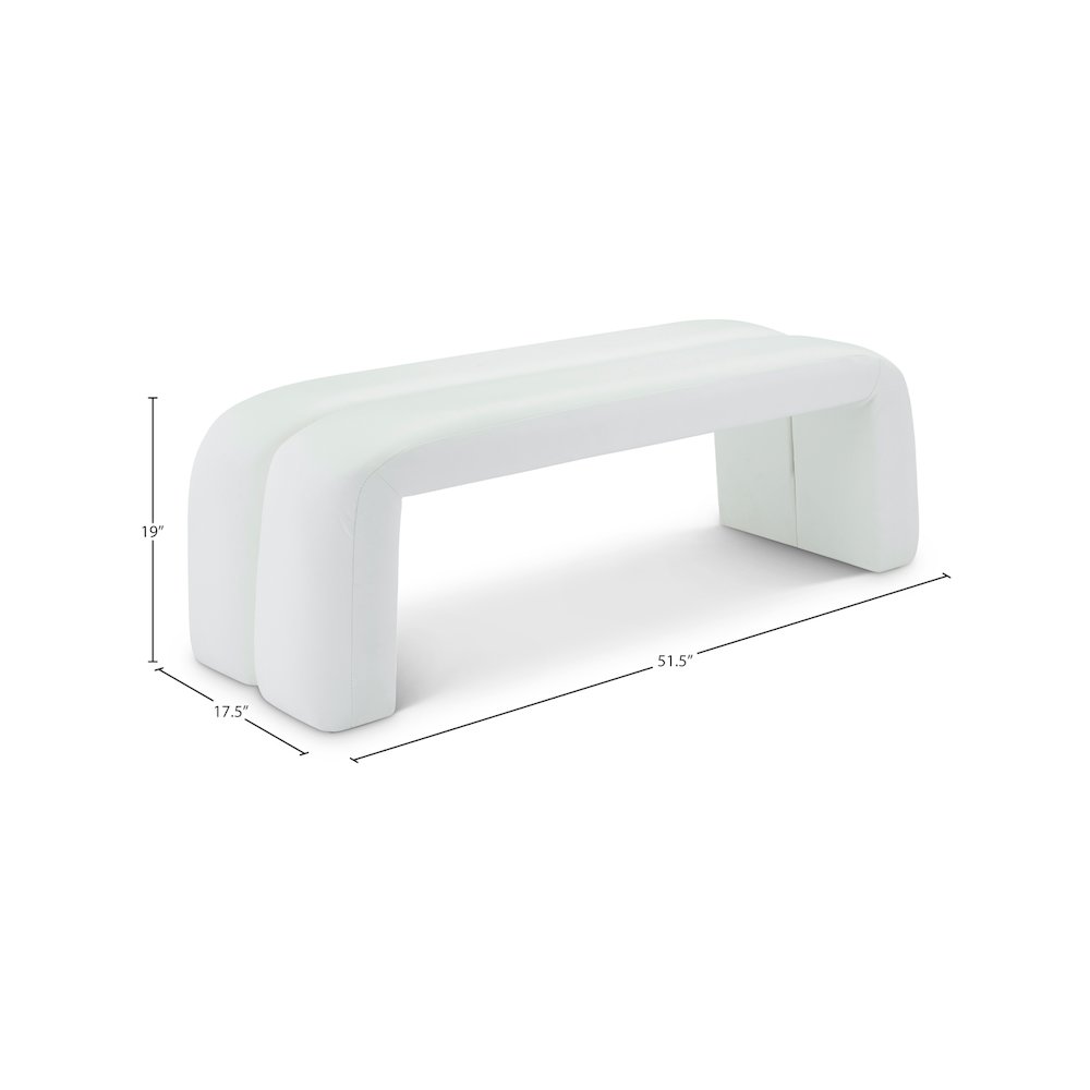 Arc White Vegan Leather Bench. Picture 5