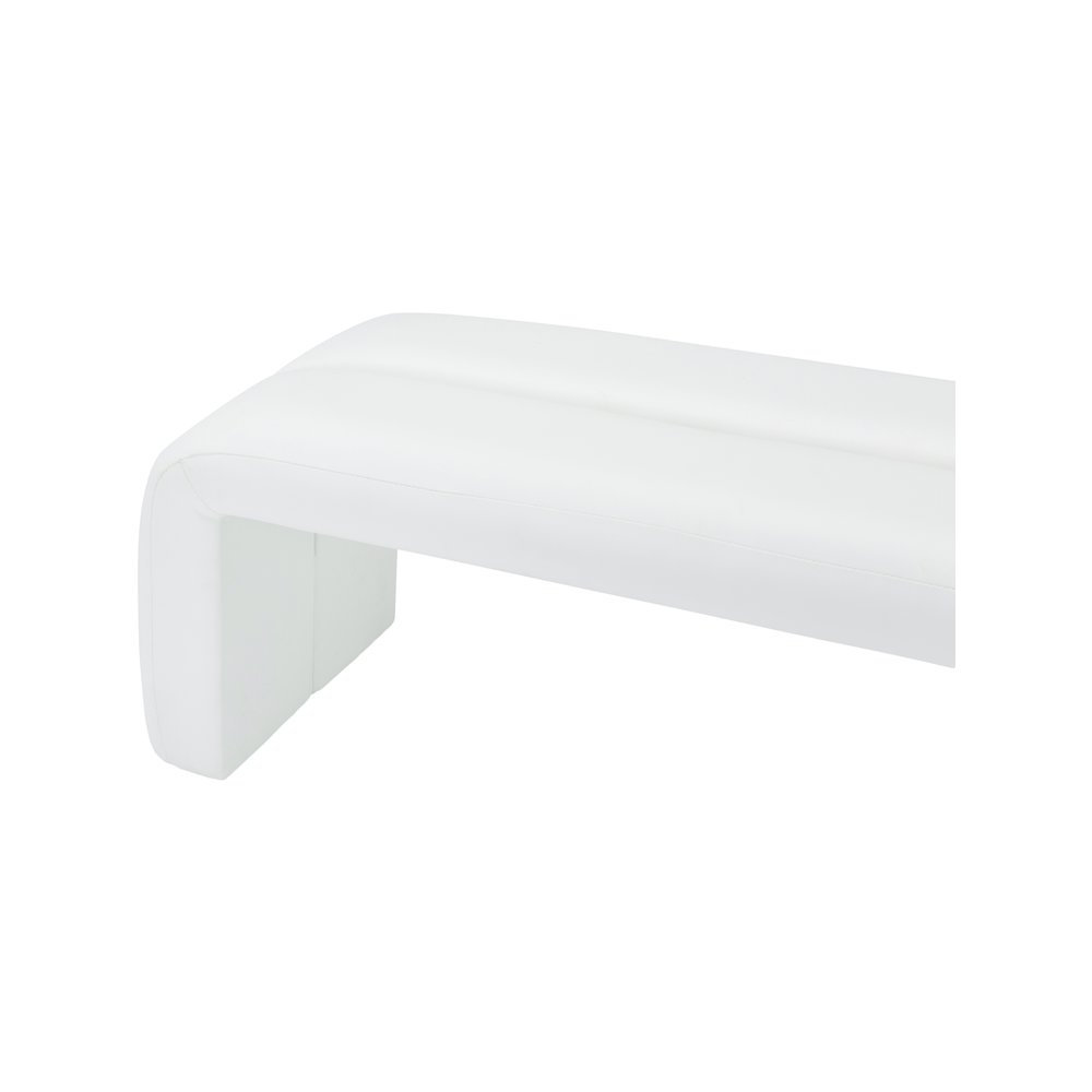 Arc White Vegan Leather Bench. Picture 4