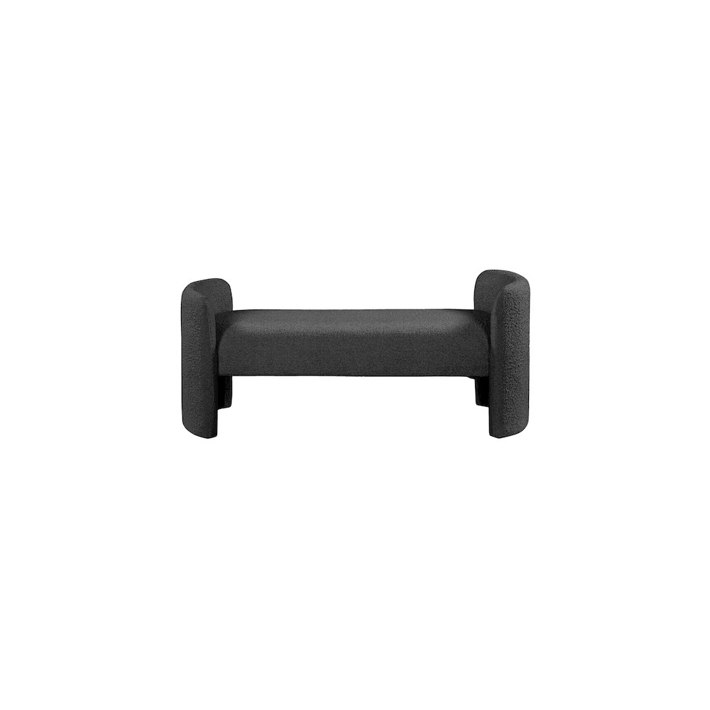 Peyton Black Boucle Fabric Bench. Picture 4
