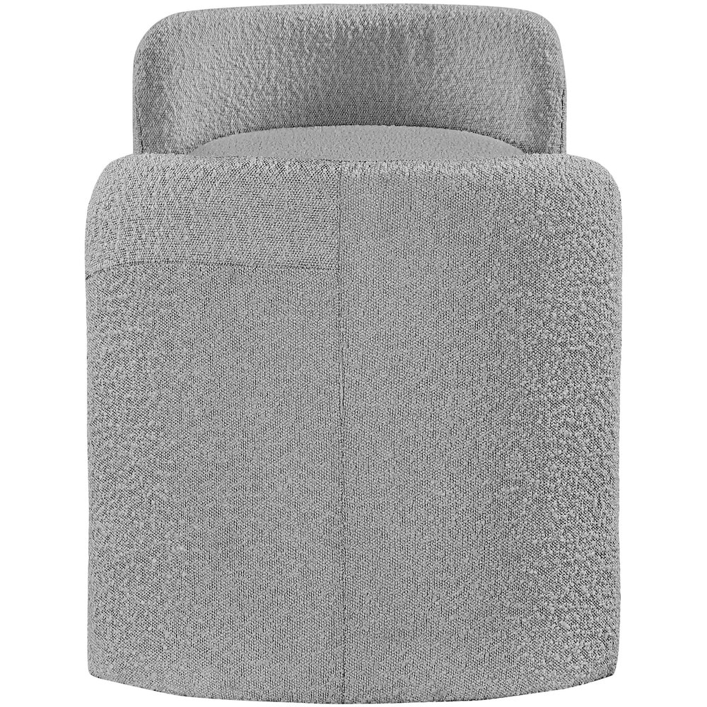 Peyton Grey Boucle Fabric Bench. Picture 3