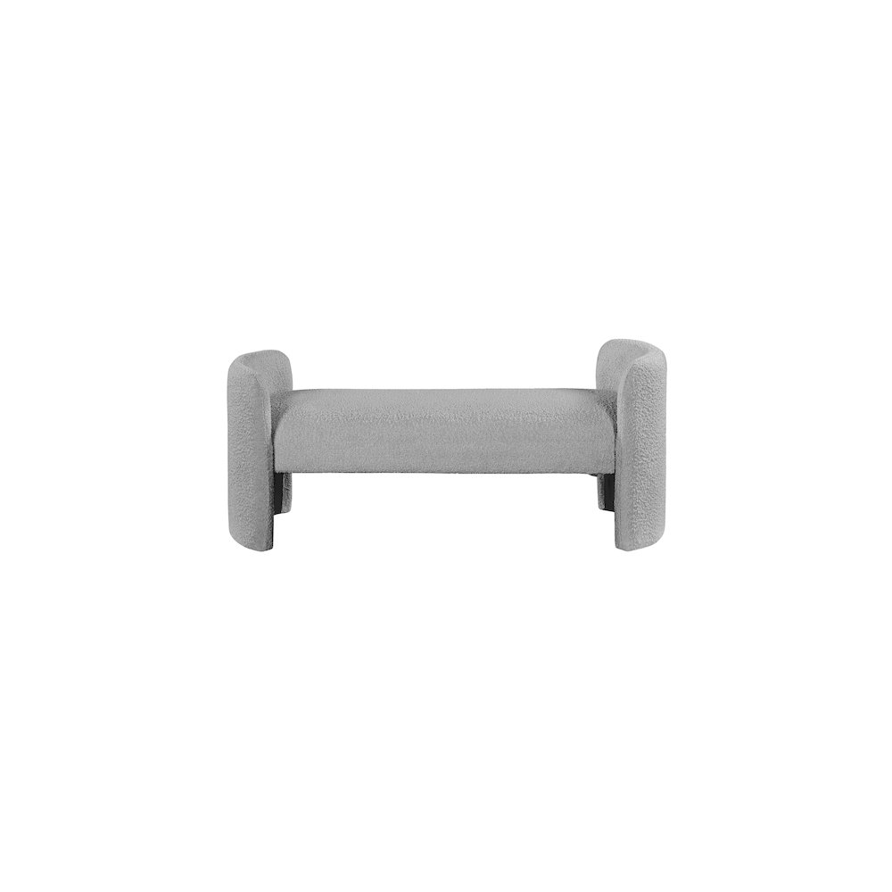 Peyton Grey Boucle Fabric Bench. Picture 4