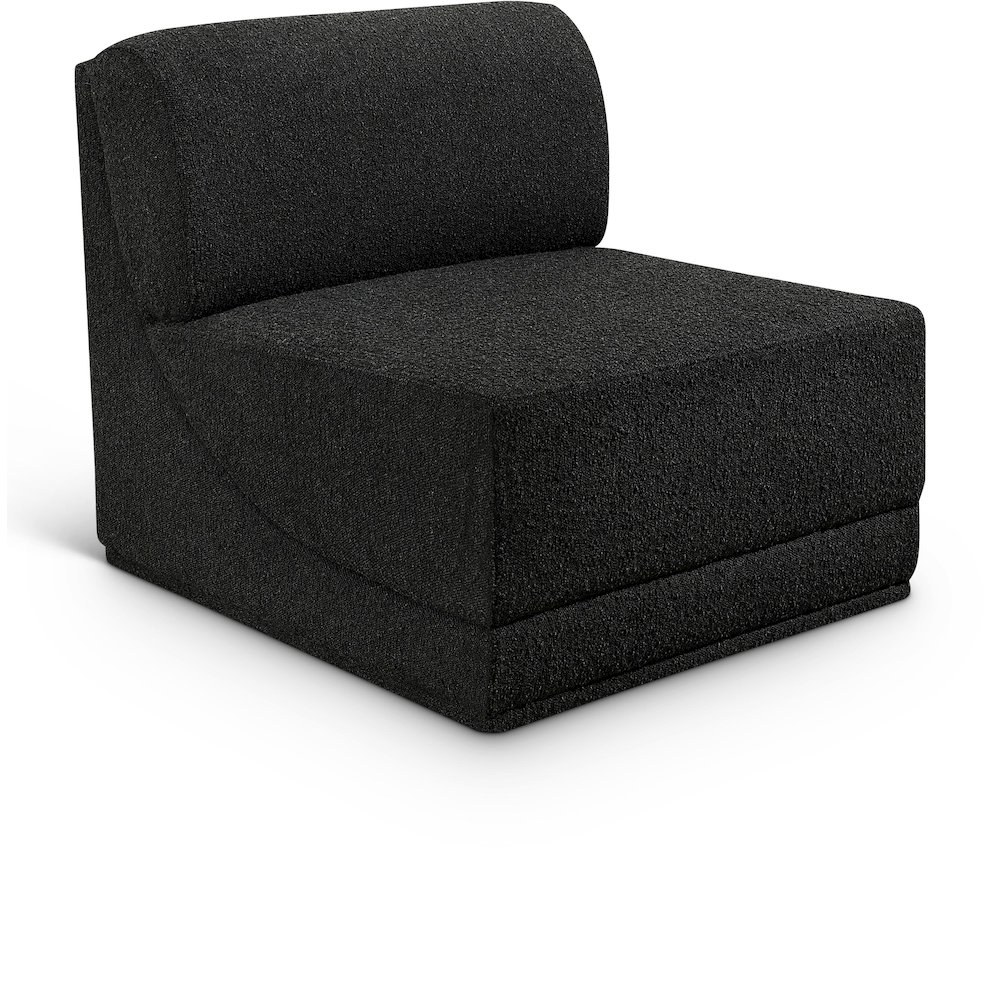 Ollie Black Boucle Fabric Armless. Picture 1