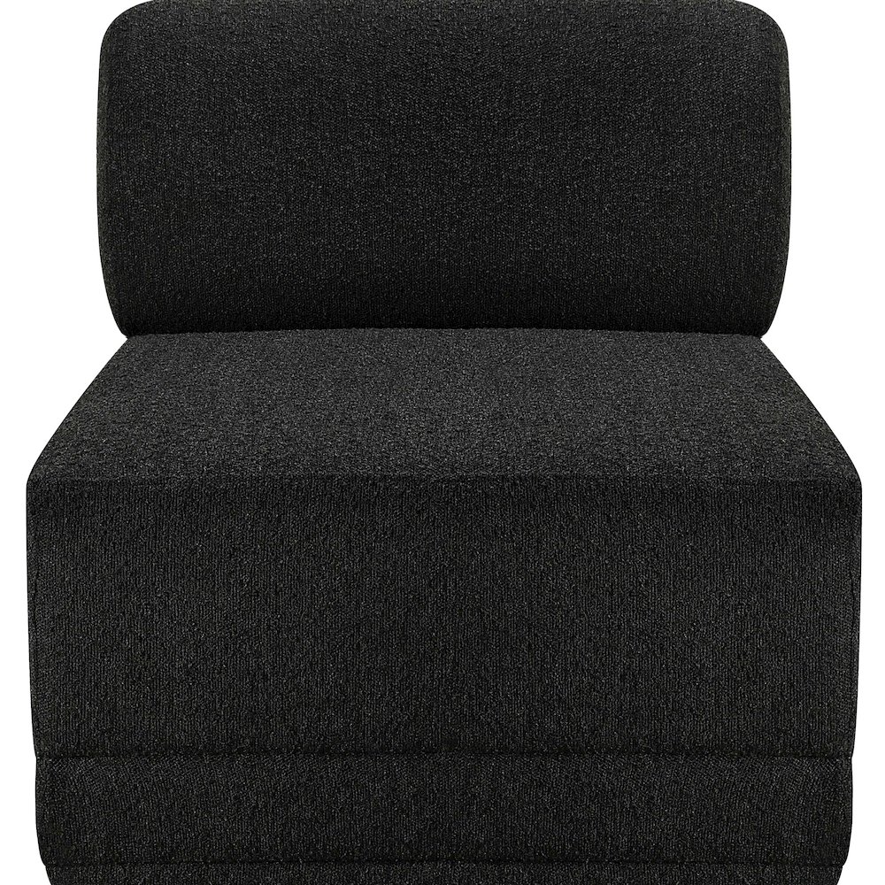 Ollie Black Boucle Fabric Armless. Picture 4