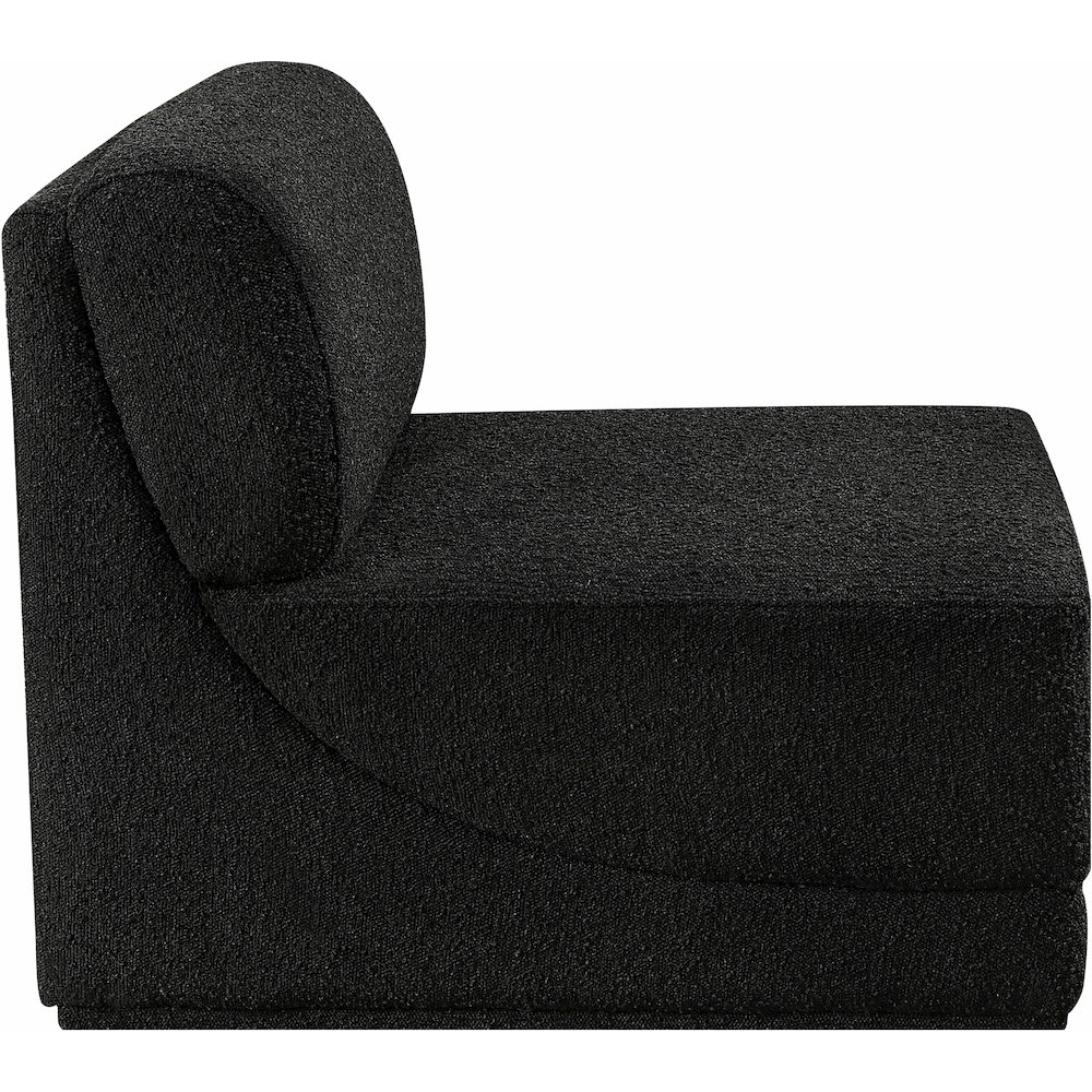 Ollie Black Boucle Fabric Armless. Picture 5