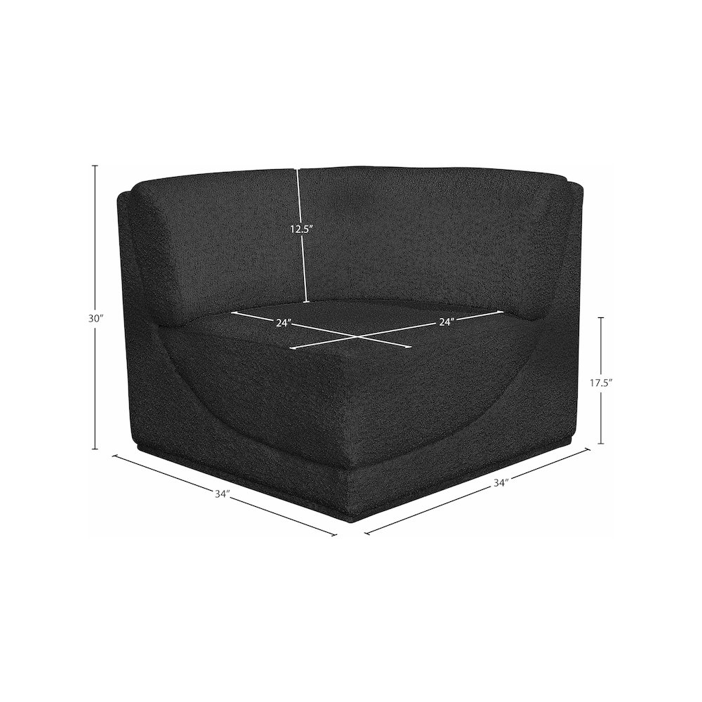 Ollie Black Boucle Fabric Corner. Picture 8