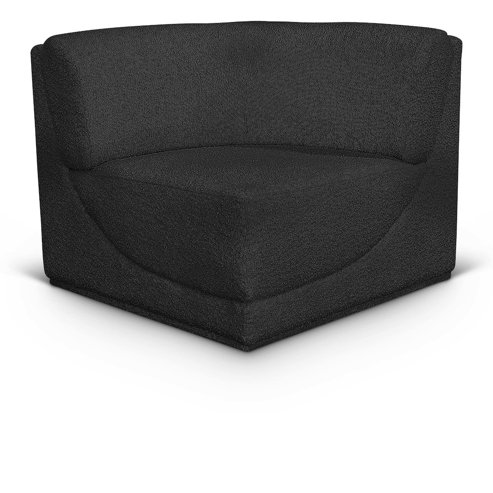 Ollie Black Boucle Fabric Corner. Picture 1