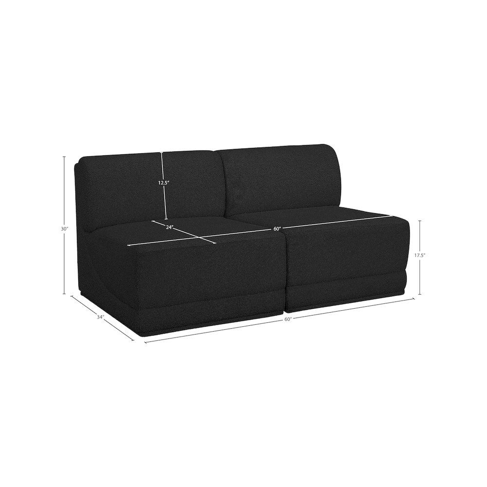 Ollie Black Boucle Fabric Modular Sofa. Picture 8