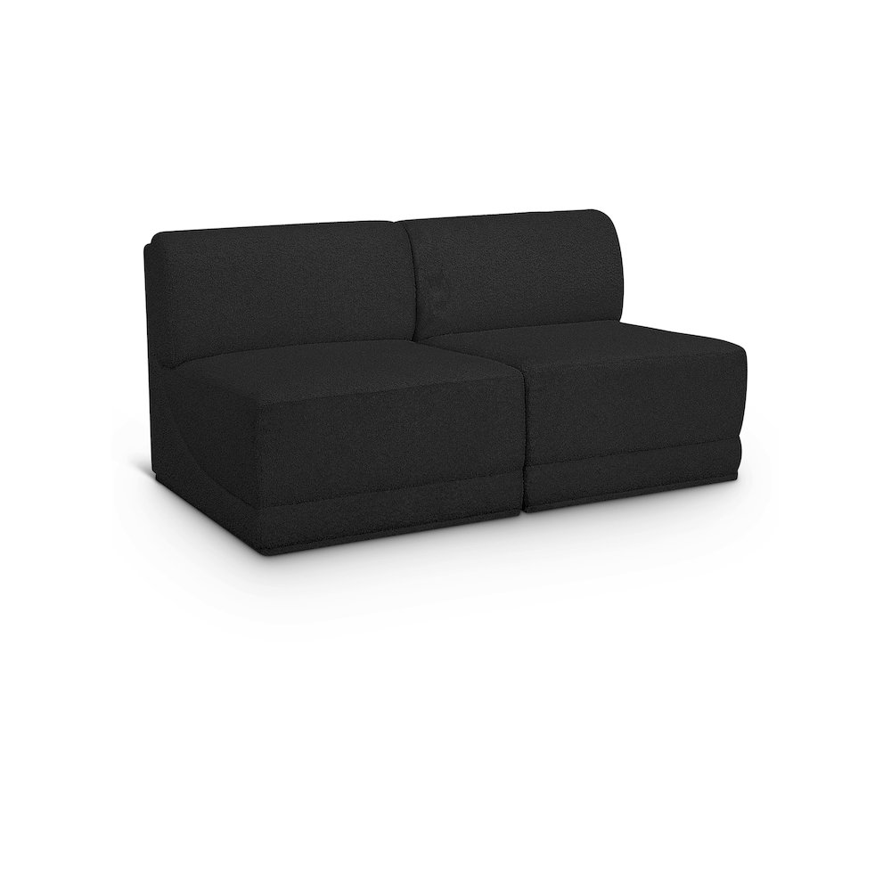 Ollie Black Boucle Fabric Modular Sofa. Picture 1