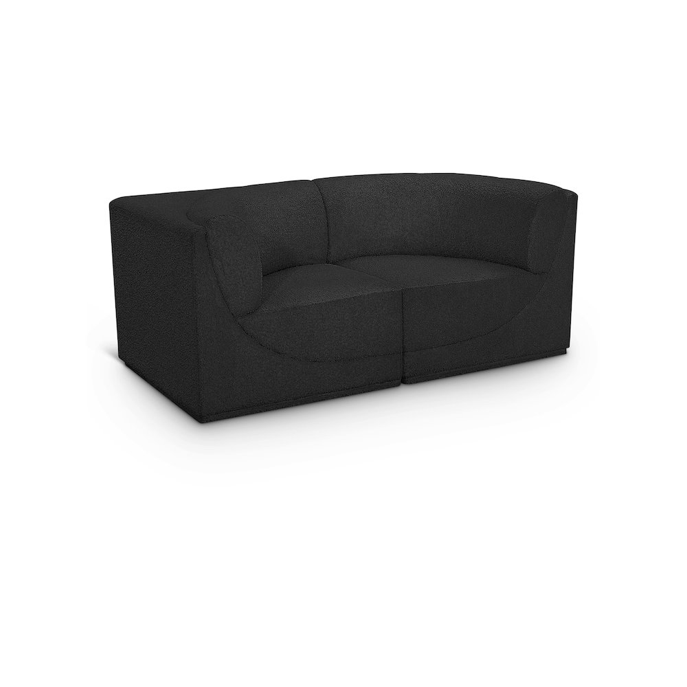 Ollie Black Boucle Fabric Modular Sofa. Picture 1