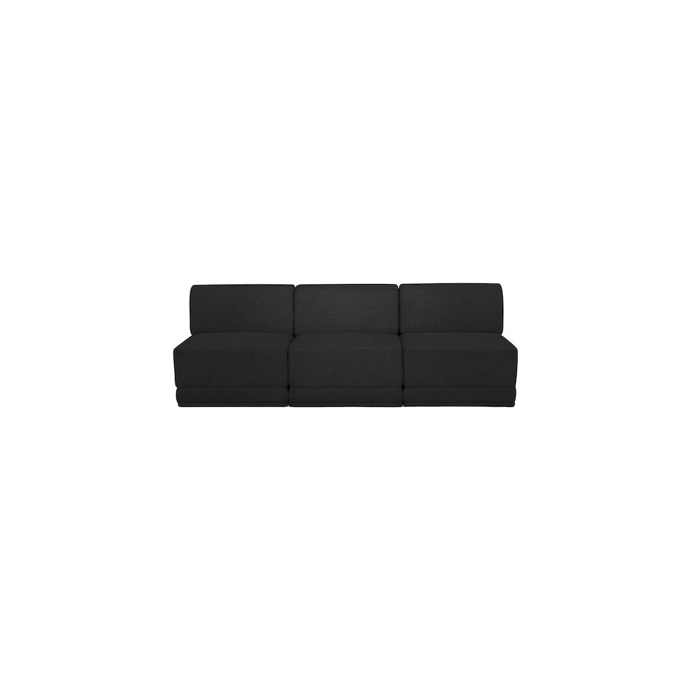Ollie Black Boucle Fabric Modular Sofa. Picture 4