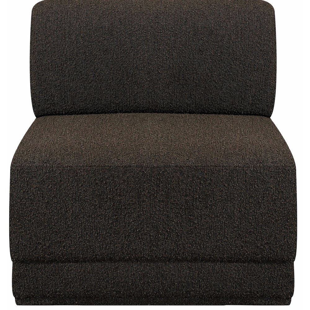Ollie Brown Boucle Fabric Armless. Picture 4