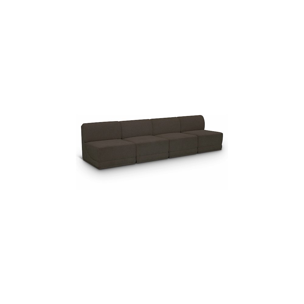 Ollie Brown Boucle Fabric Modular Sofa. Picture 1