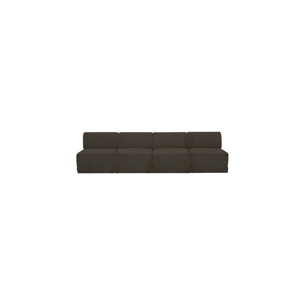 Ollie Brown Boucle Fabric Modular Sofa. Picture 4