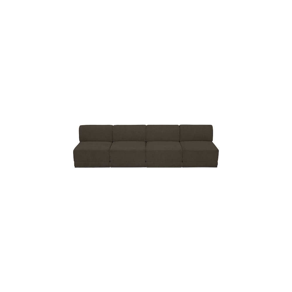 Ollie Brown Boucle Fabric Modular Sofa. Picture 5