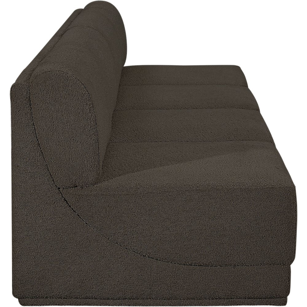 Ollie Brown Boucle Fabric Modular Sofa. Picture 6