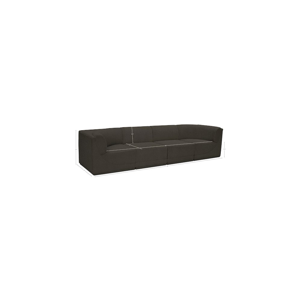 Ollie Brown Boucle Fabric Modular Sofa. Picture 12