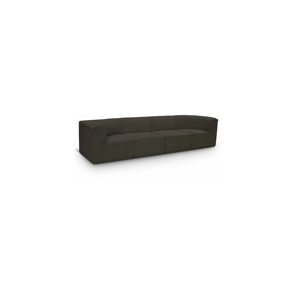 Ollie Brown Boucle Fabric Modular Sofa. Picture 1