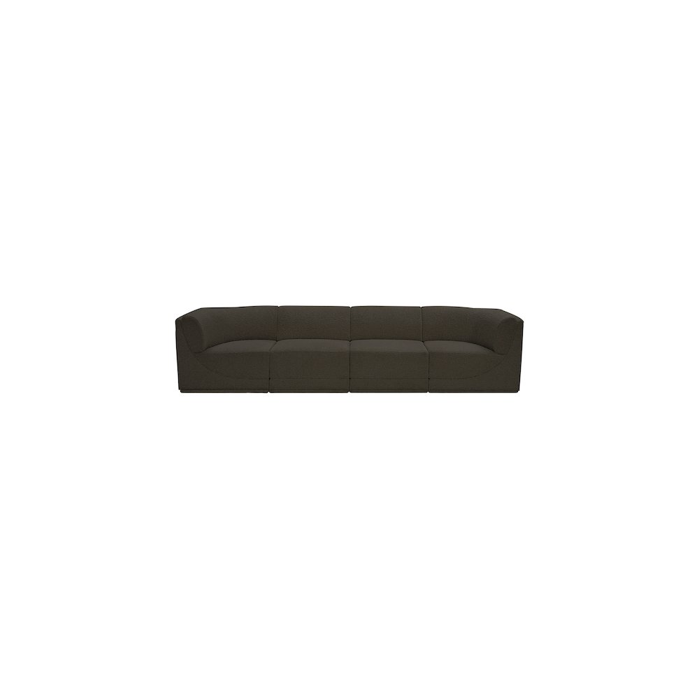 Ollie Brown Boucle Fabric Modular Sofa. Picture 5