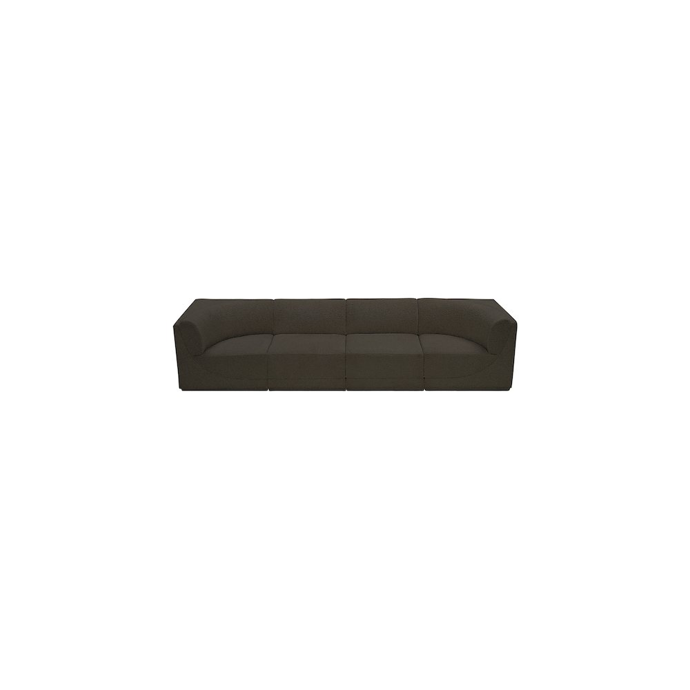 Ollie Brown Boucle Fabric Modular Sofa. Picture 6