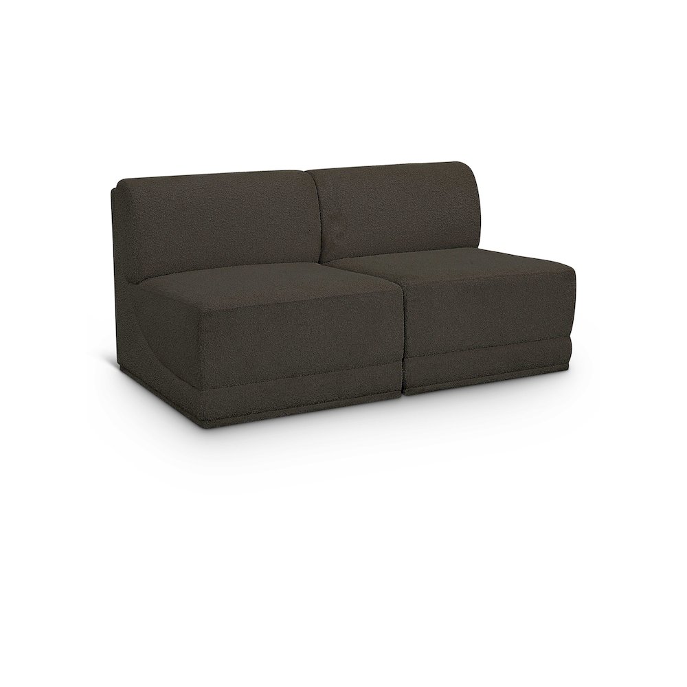 Ollie Brown Boucle Fabric Modular Sofa. Picture 1