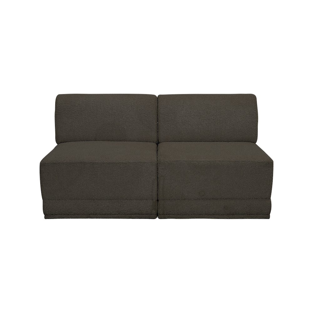 Ollie Brown Boucle Fabric Modular Sofa. Picture 4