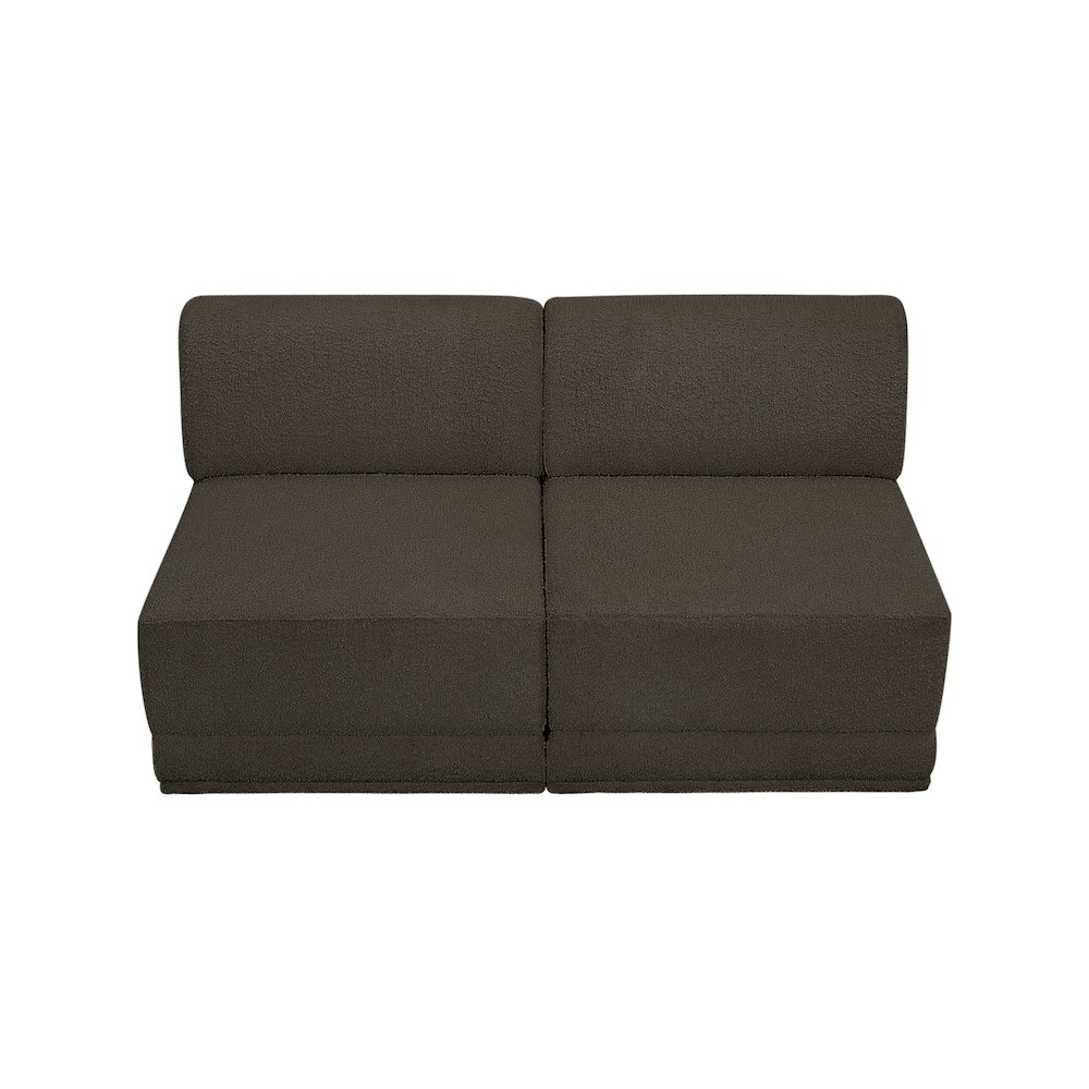 Ollie Brown Boucle Fabric Modular Sofa. Picture 5