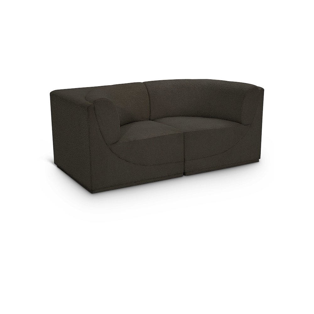 Ollie Brown Boucle Fabric Modular Sofa. Picture 1