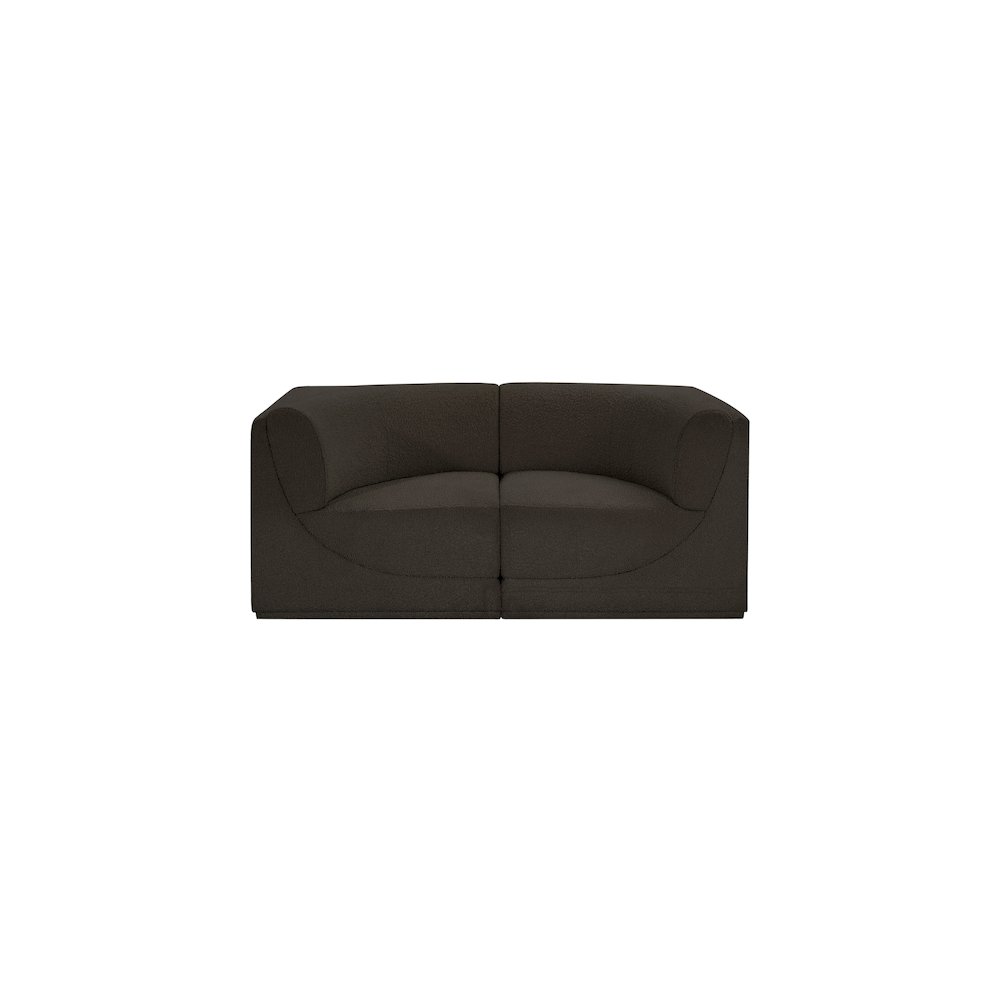 Ollie Brown Boucle Fabric Modular Sofa. Picture 5