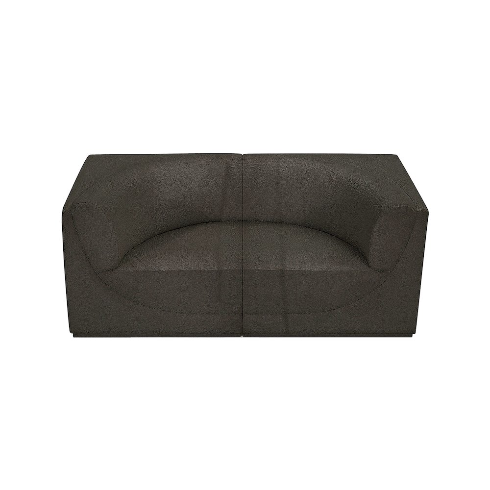 Ollie Brown Boucle Fabric Modular Sofa. Picture 6