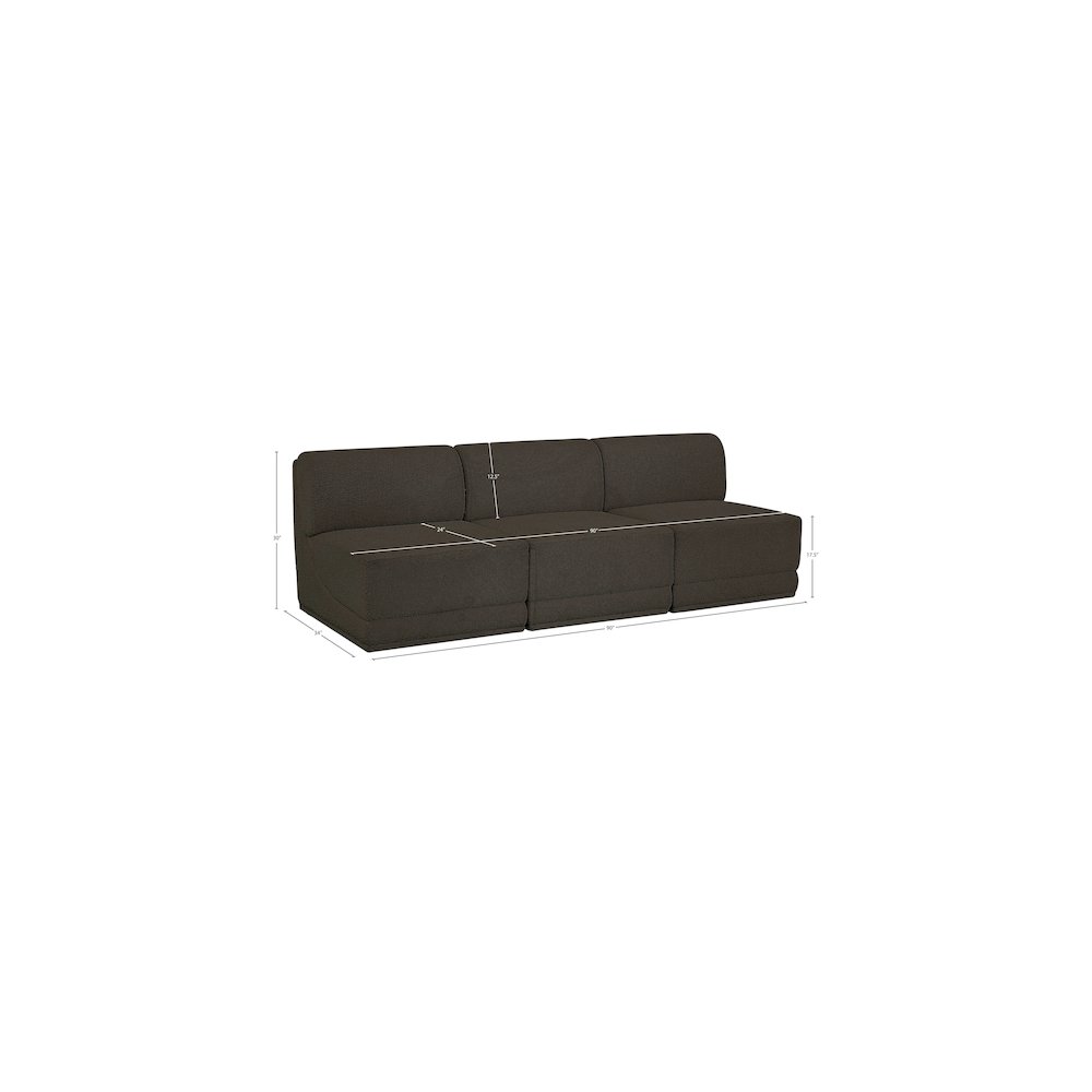 Ollie Brown Boucle Fabric Modular Sofa. Picture 8