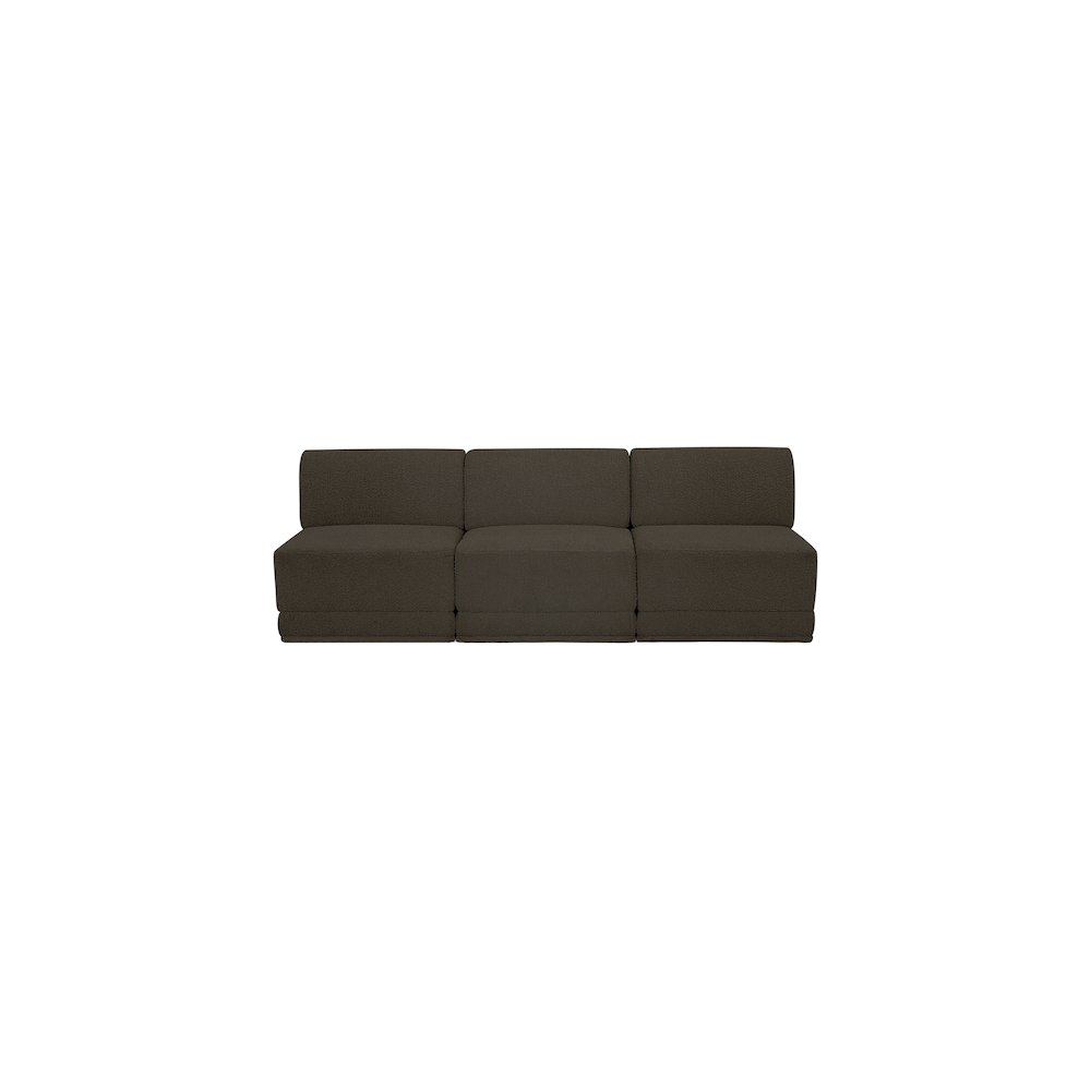Ollie Brown Boucle Fabric Modular Sofa. Picture 4