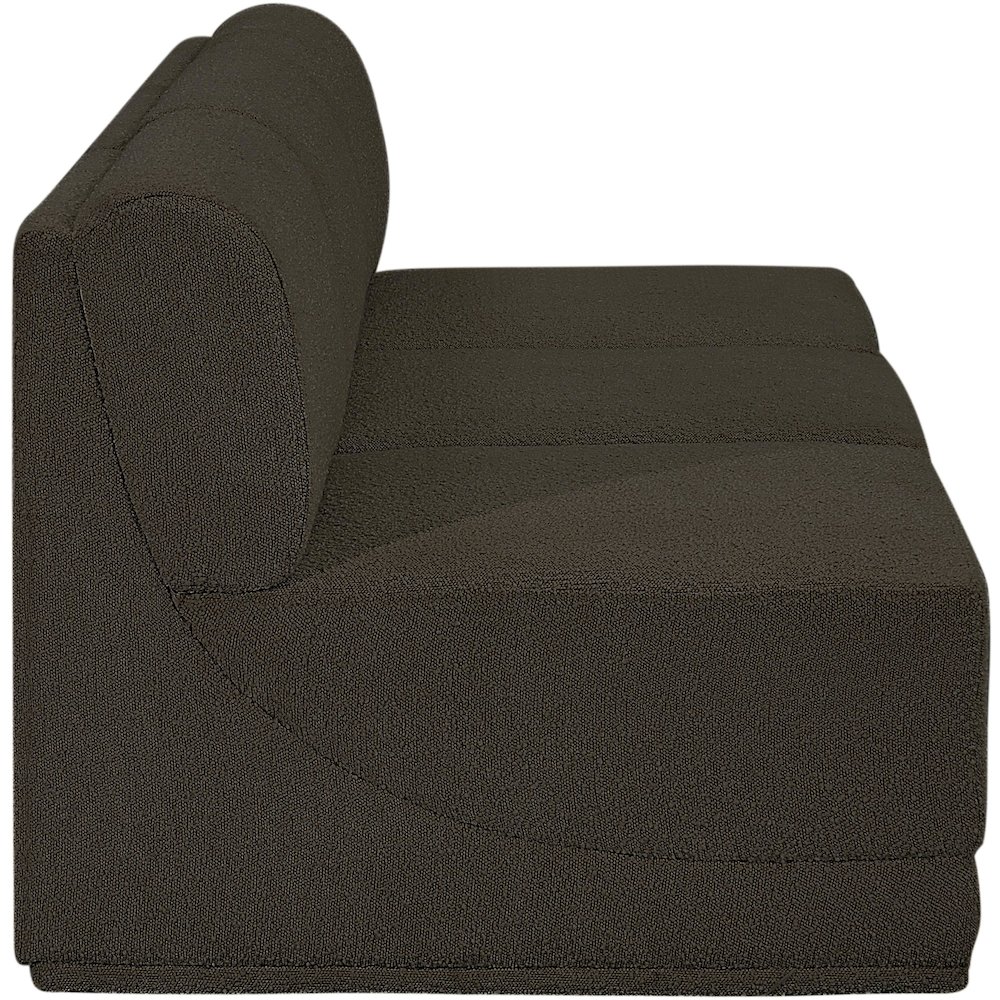 Ollie Brown Boucle Fabric Modular Sofa. Picture 6