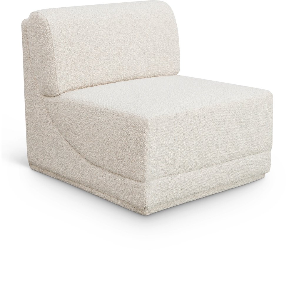 Ollie Cream Boucle Fabric Armless. Picture 1