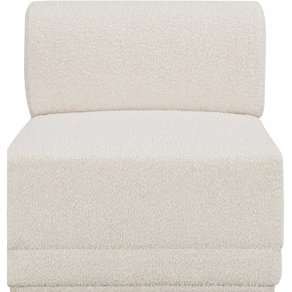 Ollie Cream Boucle Fabric Armless. Picture 4