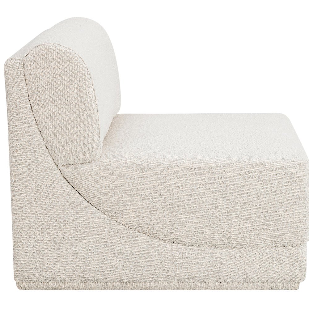 Ollie Cream Boucle Fabric Armless. Picture 5